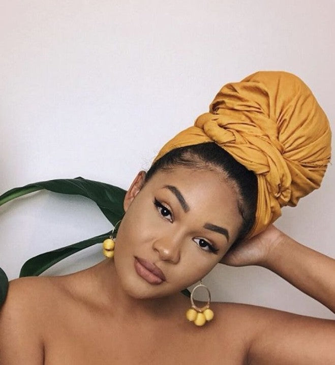 how to tie a head wrap with hair out